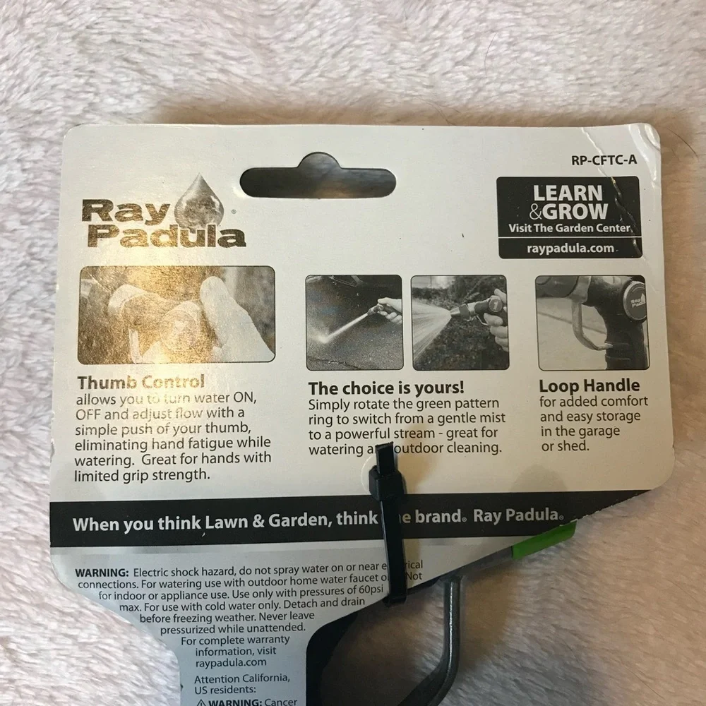 Ray Padula Metal Thumb Control Nozzle Adjustable Spay Leakproof And Weatherproof - Picture 4 of 12